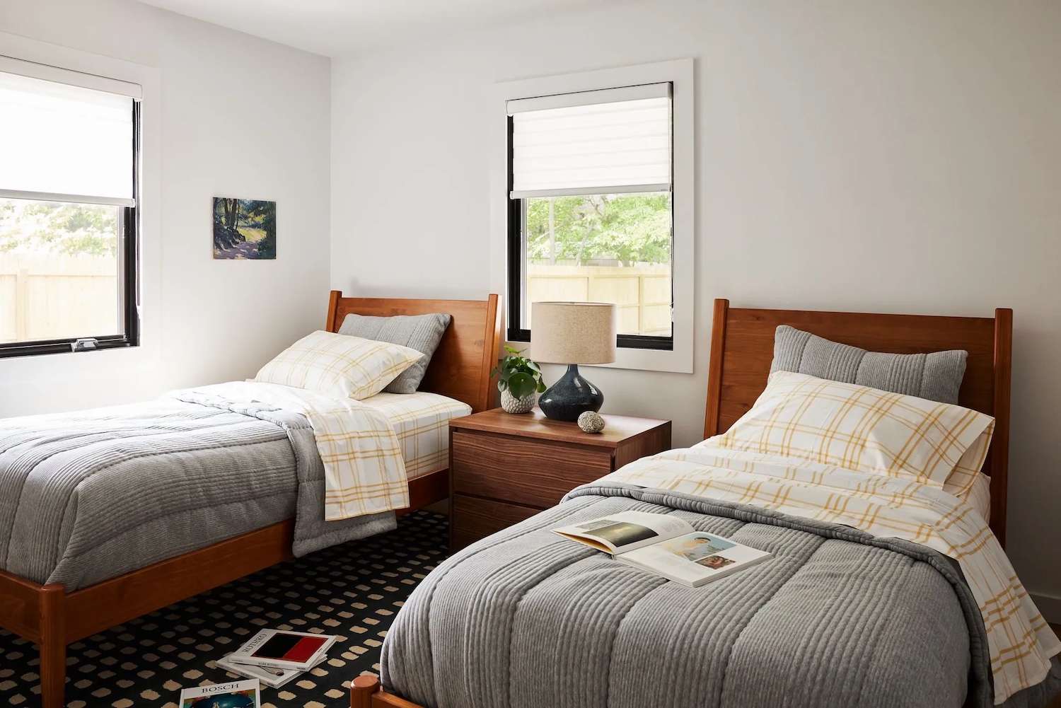 idées de chambres à coucher modernes à lits jumeaux