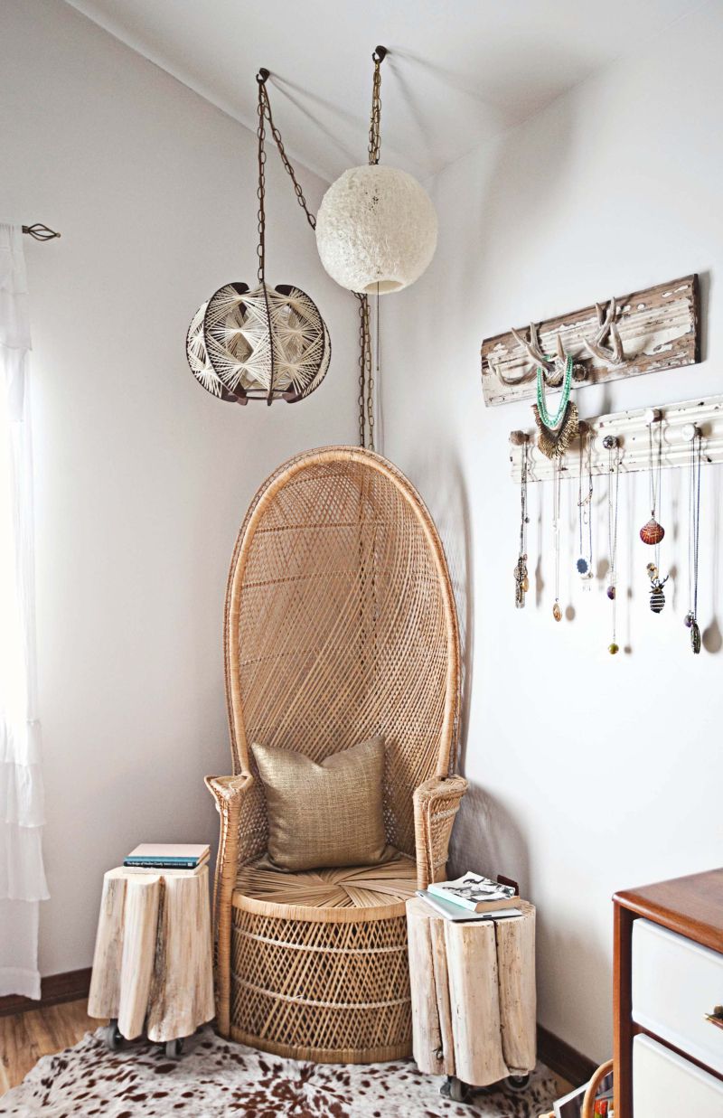 fauteuil de chambre à coucher de style boho-style