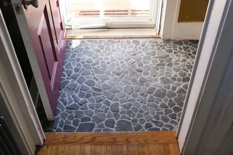 pierre de schiste grise entrée diy