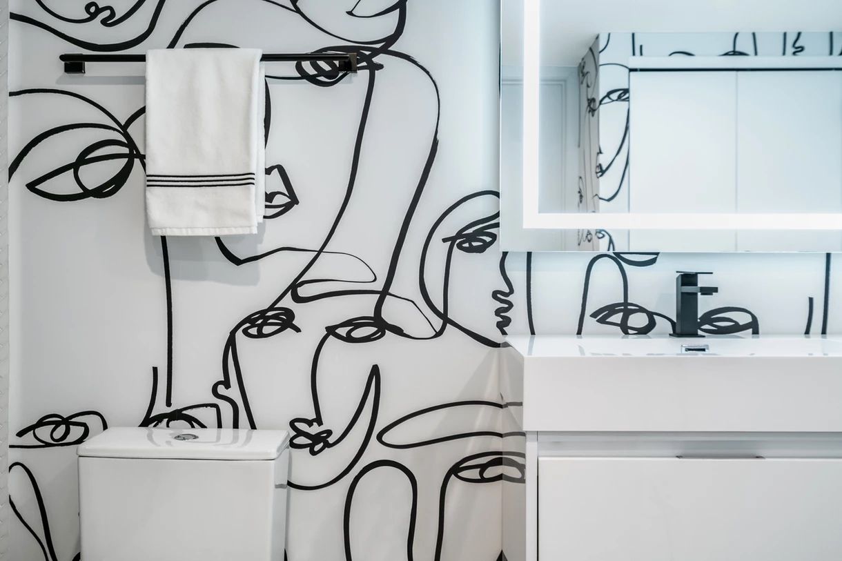papier peint salle de bain