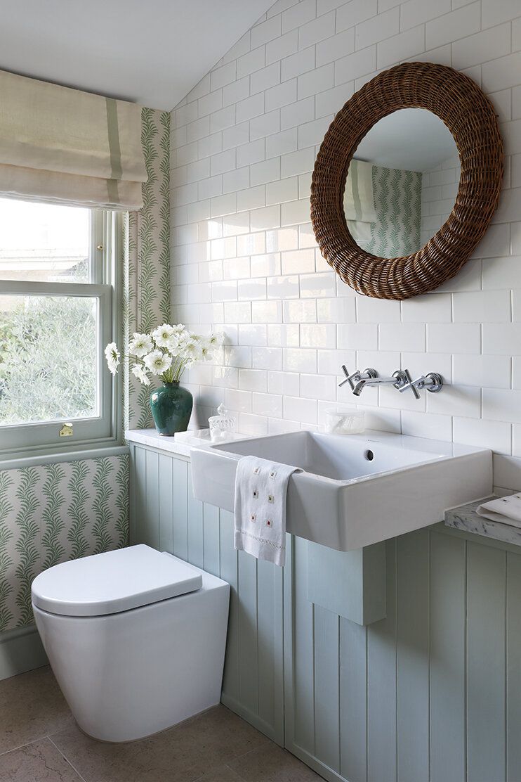 papier peint d'accent de salle de bain