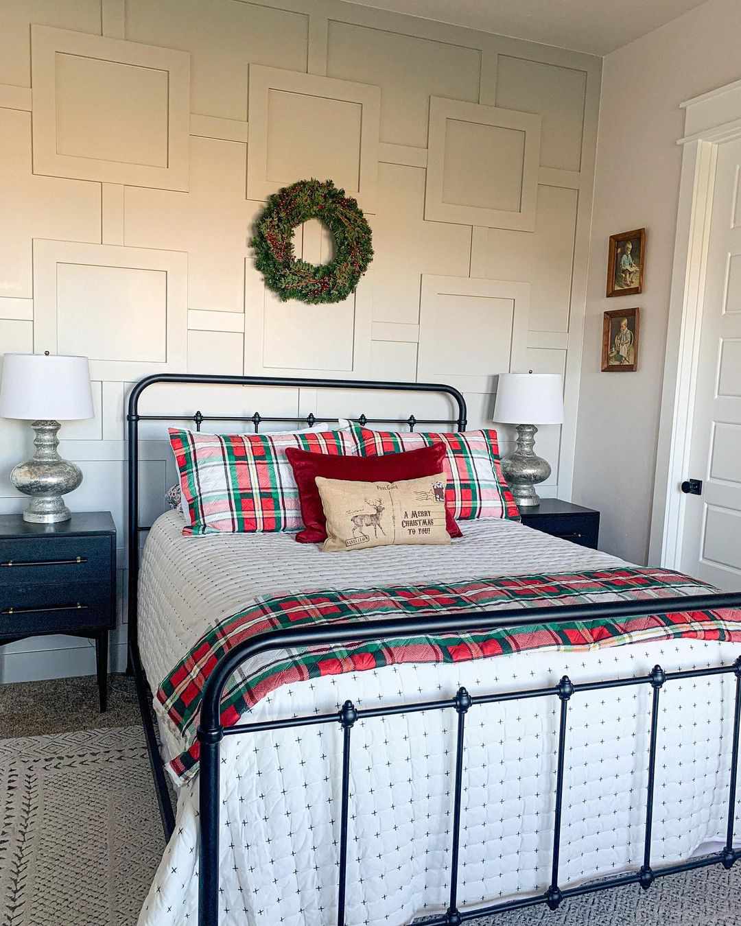 accents de Noël dans la chambre à coucher