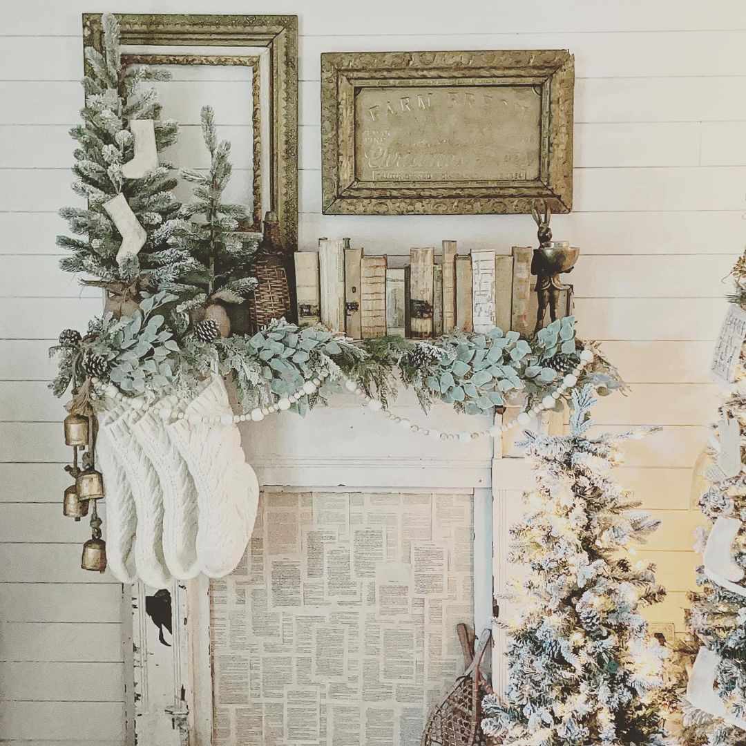 décoration de cheminée de style maison de ferme