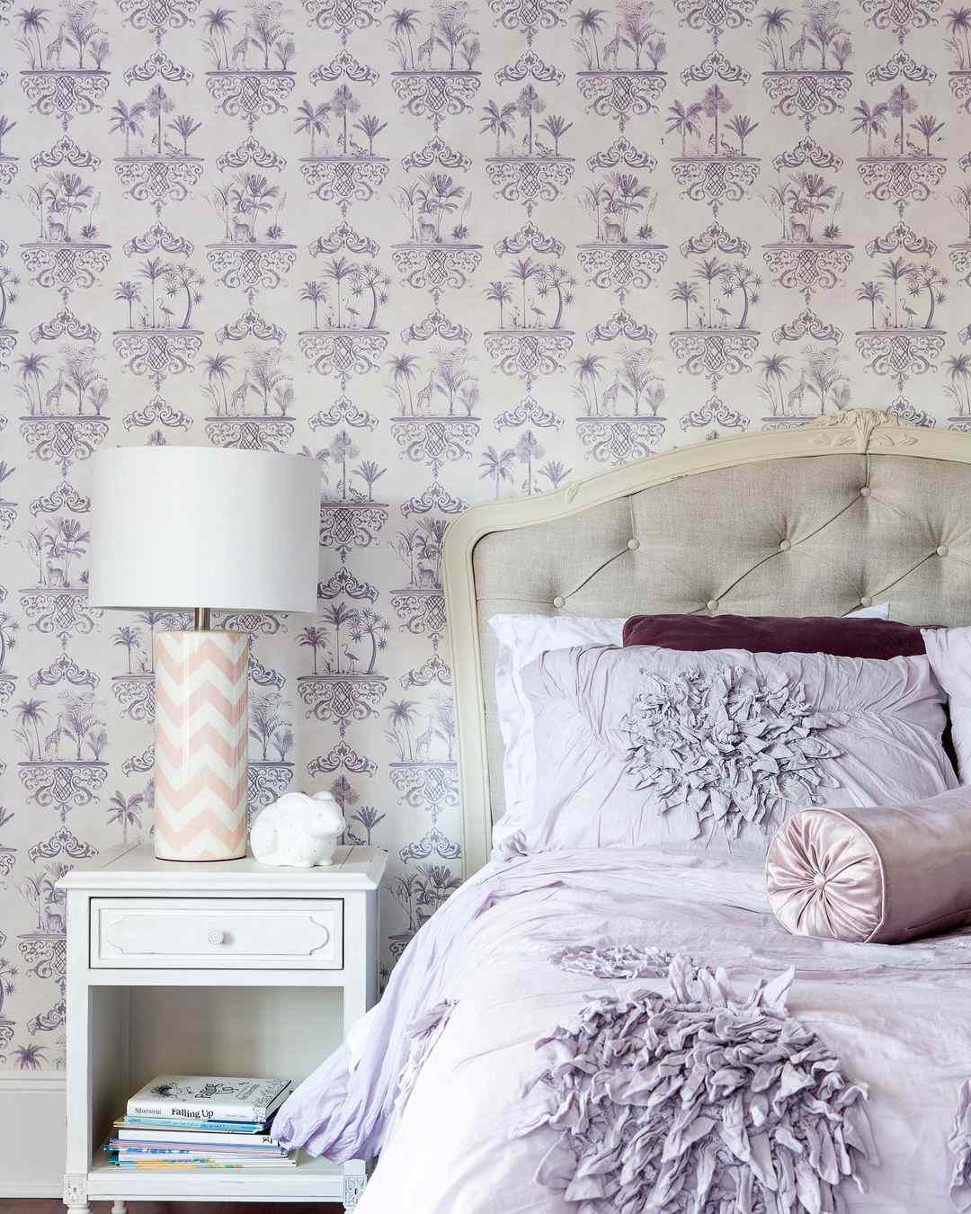papier peint palmier violet