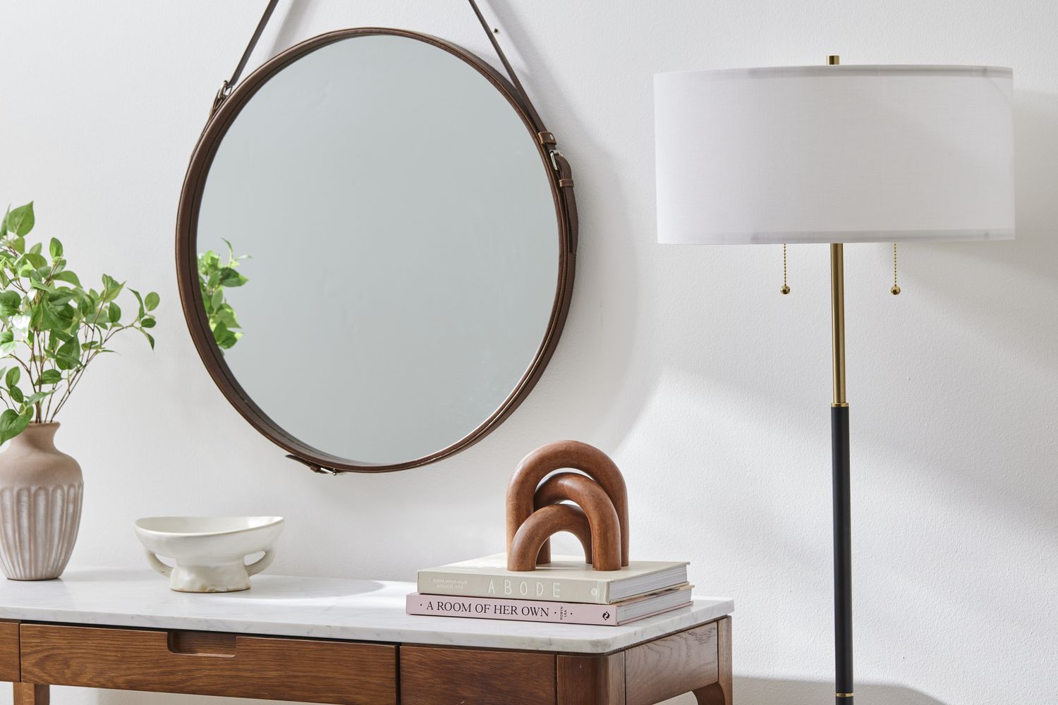 Abat-jour tambour sur lampadaire