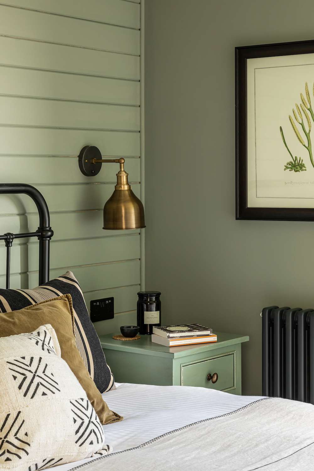idées de murs d'accent en shiplap vert sauge