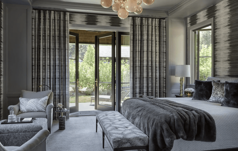 Gray bedroom with gray furniture 