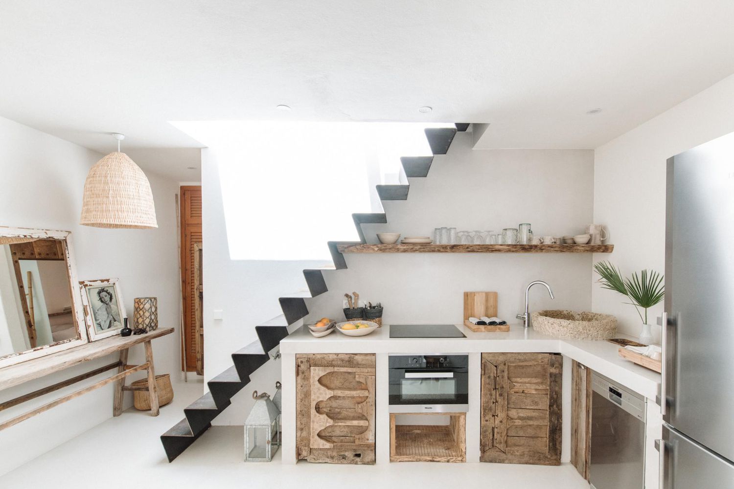 cuisine minimaliste de maison de plage 