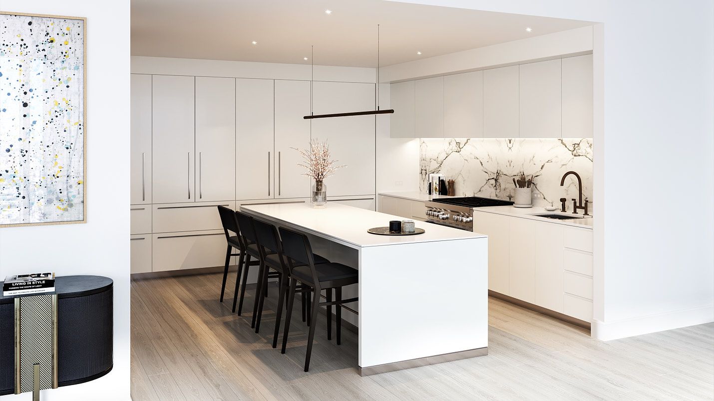 cuisine minimaliste avec éclairage intégré