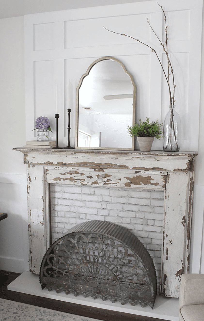 cheminée shabby chic