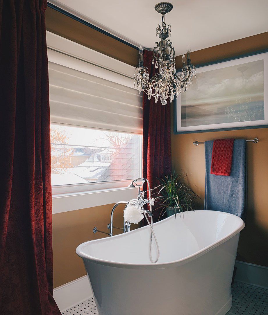 rideaux en velours rouge