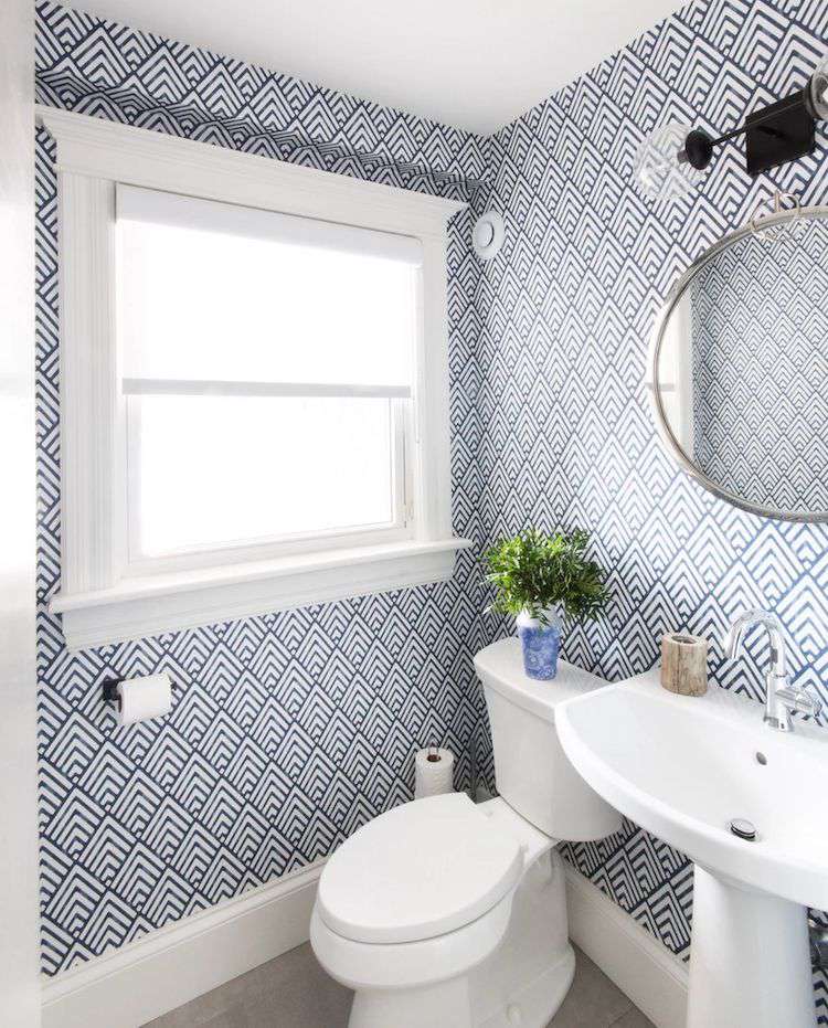 papier peint de salle de bain art déco