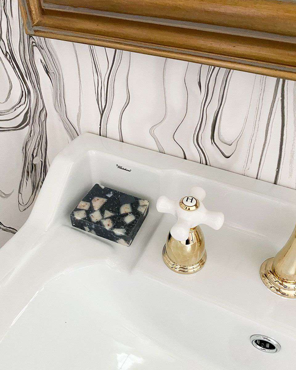 papier peint salle de bain marbre