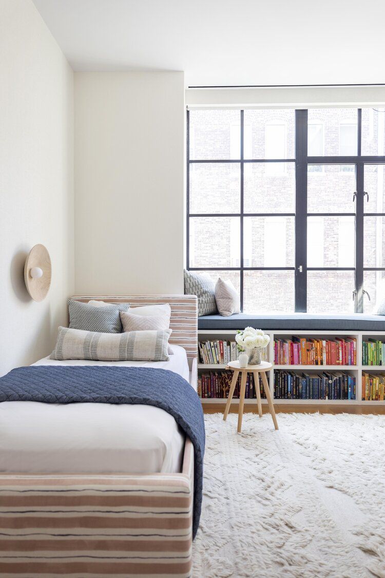 appartement idées de chambres à coucher bibliothèque banc sous la fenêtre