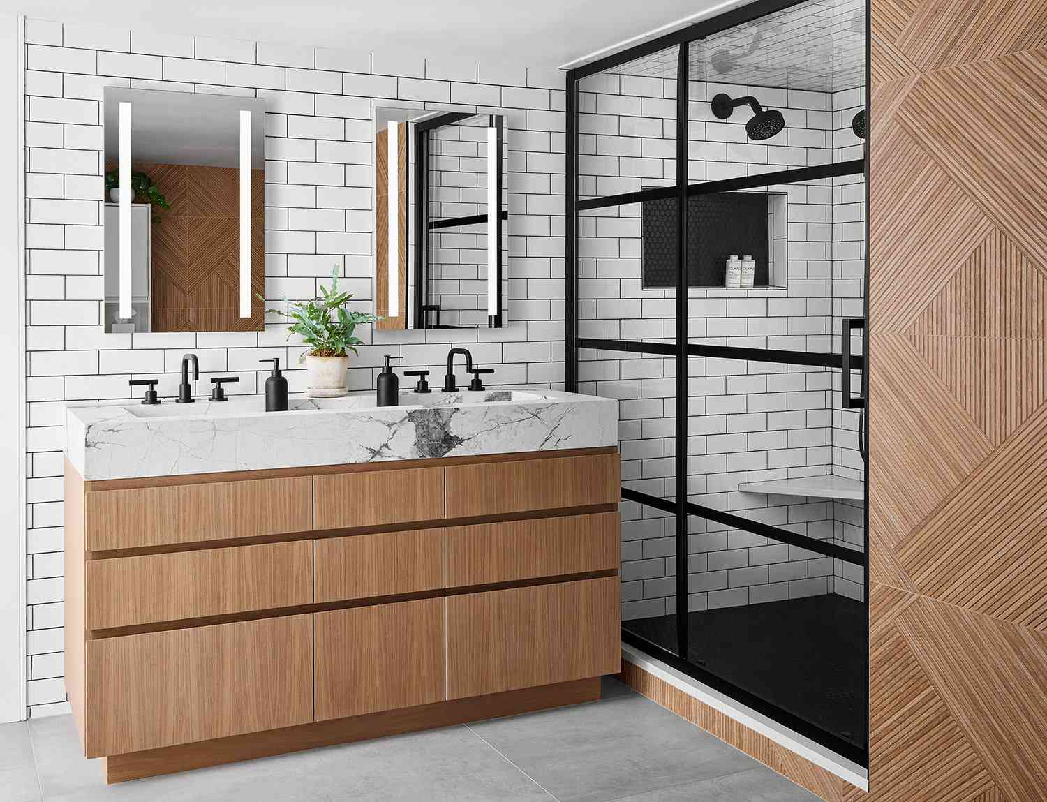 idées de carrelage pour douche de plain-pied carreaux de métro