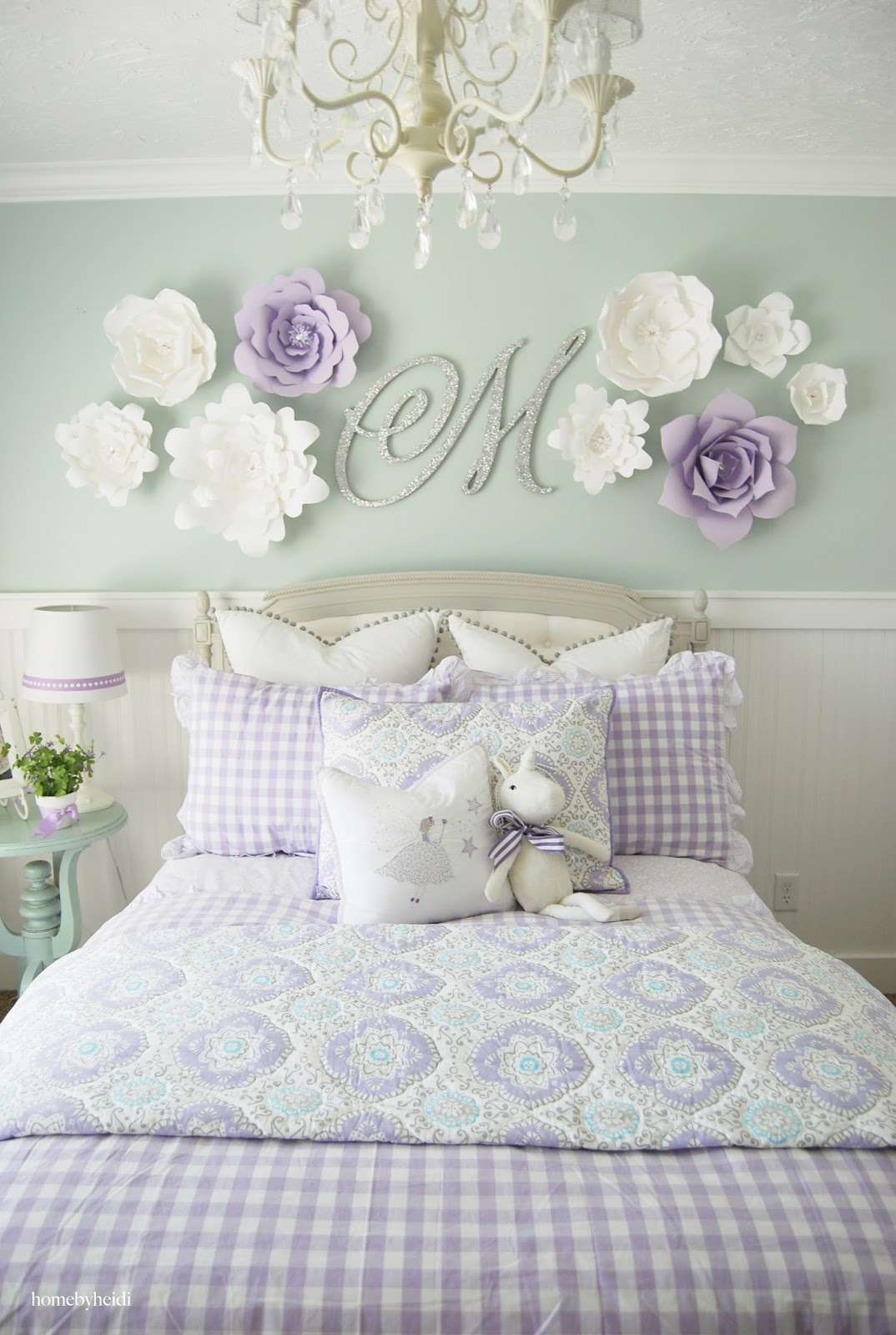 Décor mural de fleurs en papier pour chambre de fille&#39;s