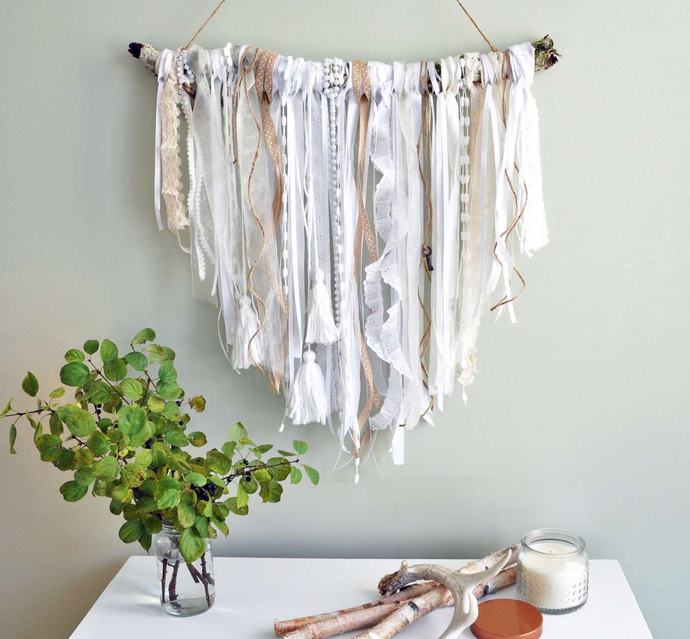 Suspension murale en ruban Shabby Chic DIY
