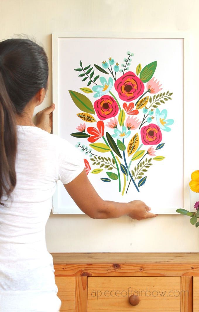 art floral mural diy