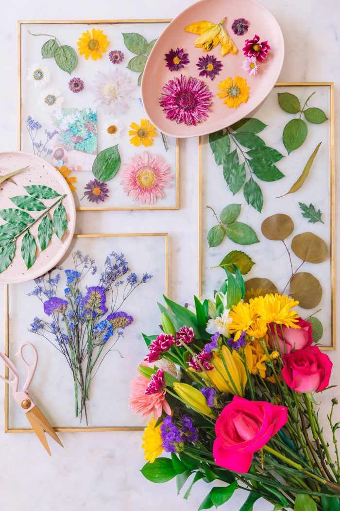 art mural diy fleurs séchées
