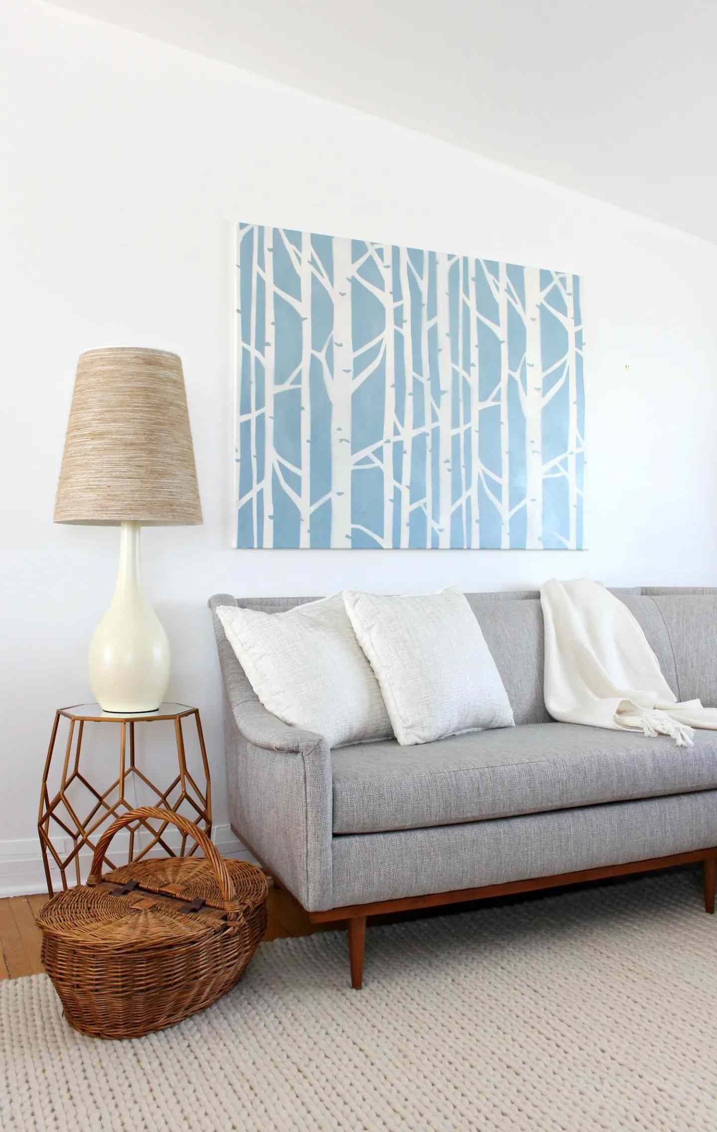 art mural d'arbre au pochoir diy