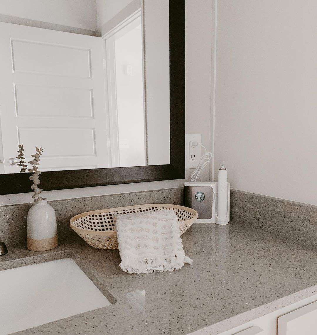 vanité de salle de bain boho