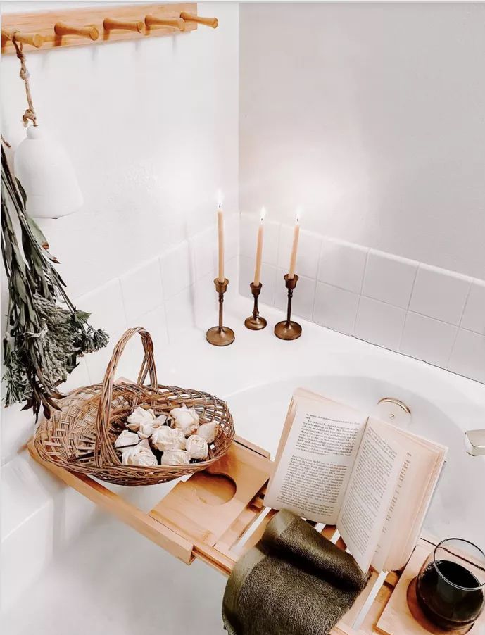 accessoires boho pour baignoire de salle de bain