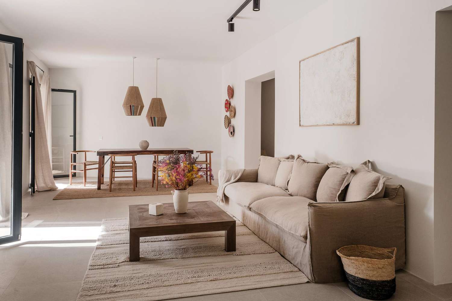 living room dining room combo area rug ideas