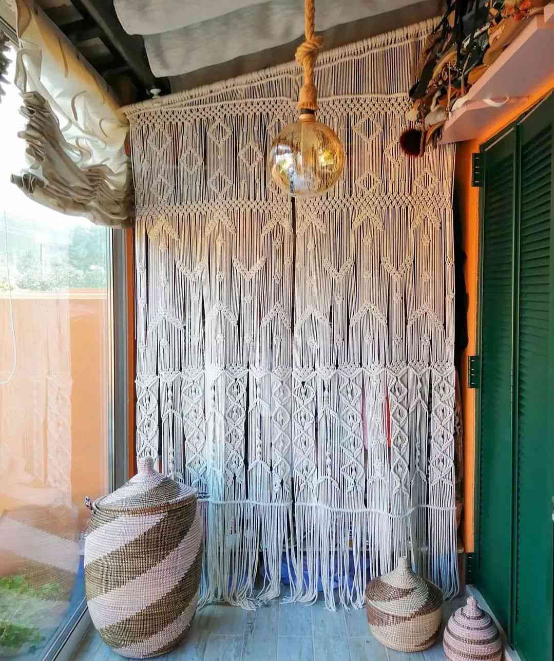 rideau de penderie en macramé