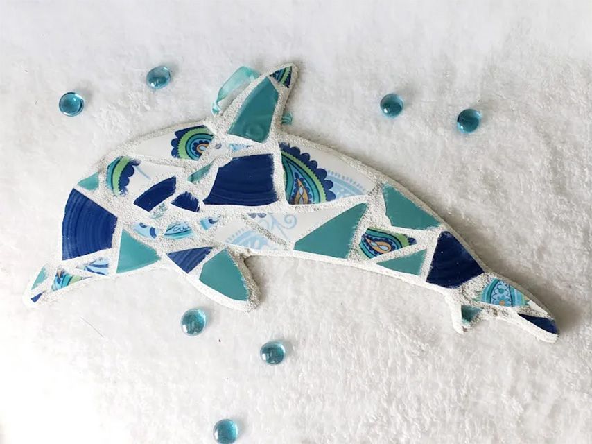 Un dauphin en mosaïque
