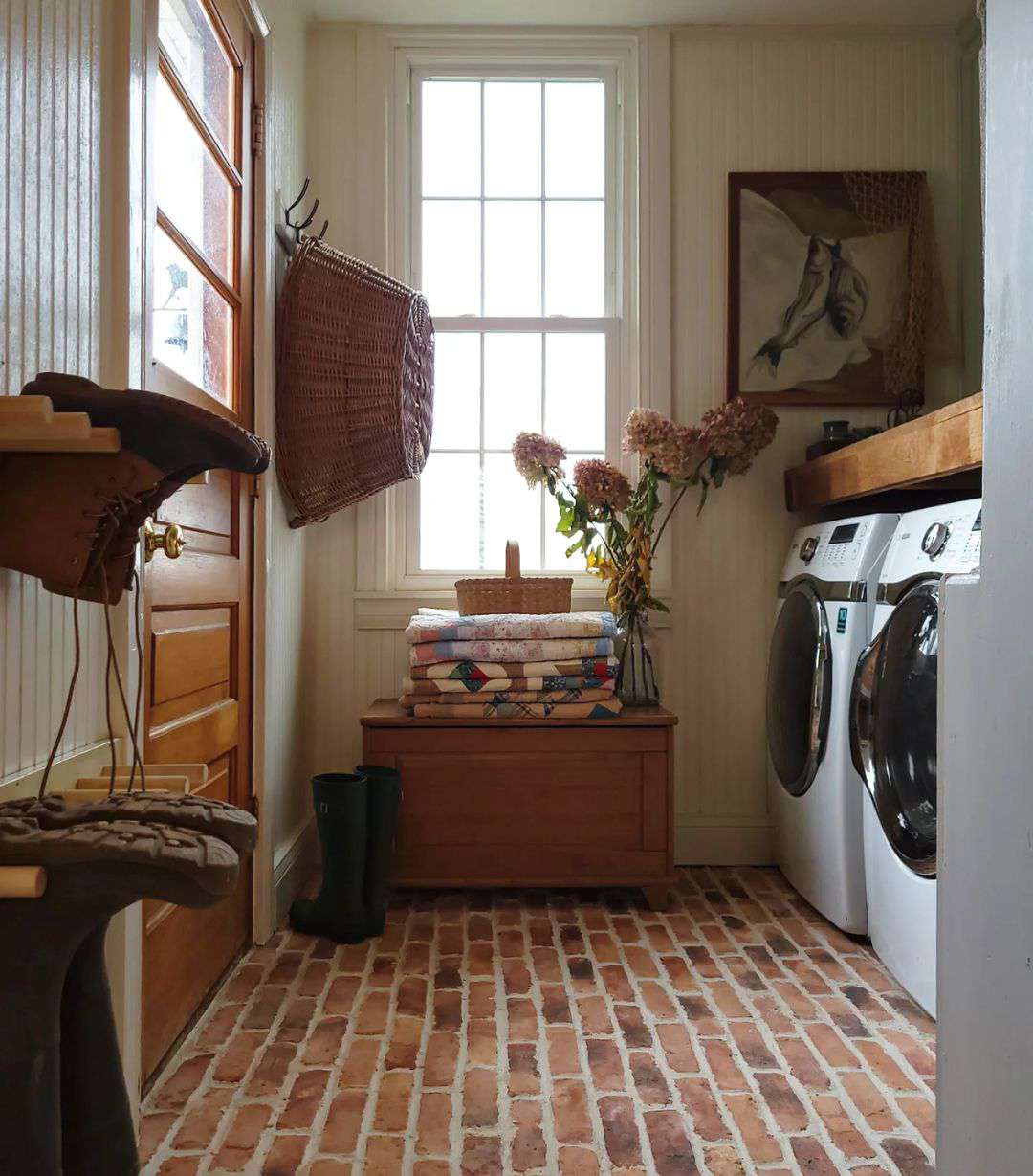 Salle de lavage rustique