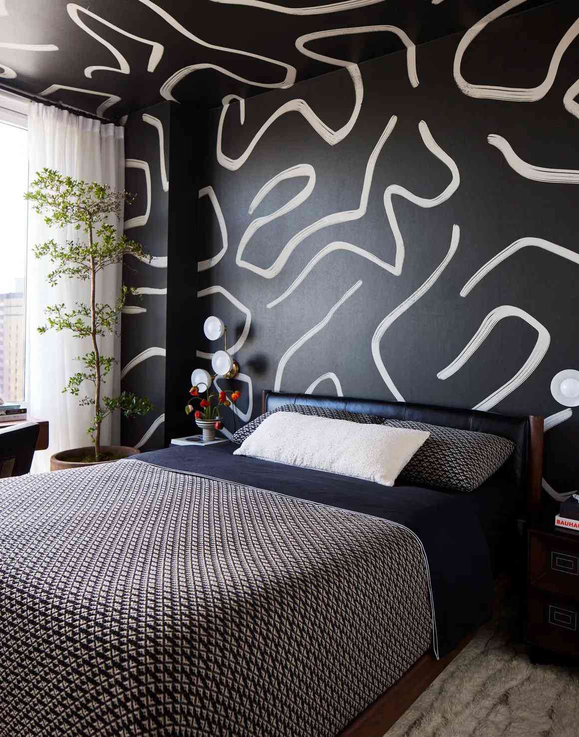 chambre à coucher noir et blanc