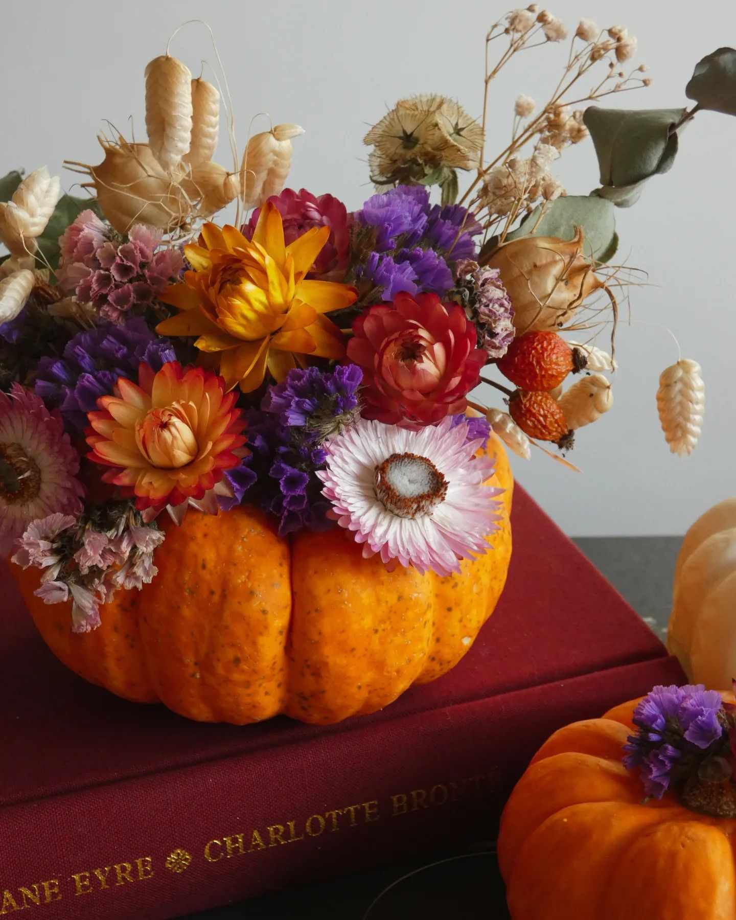 Citrouilles à fleurs séchées
