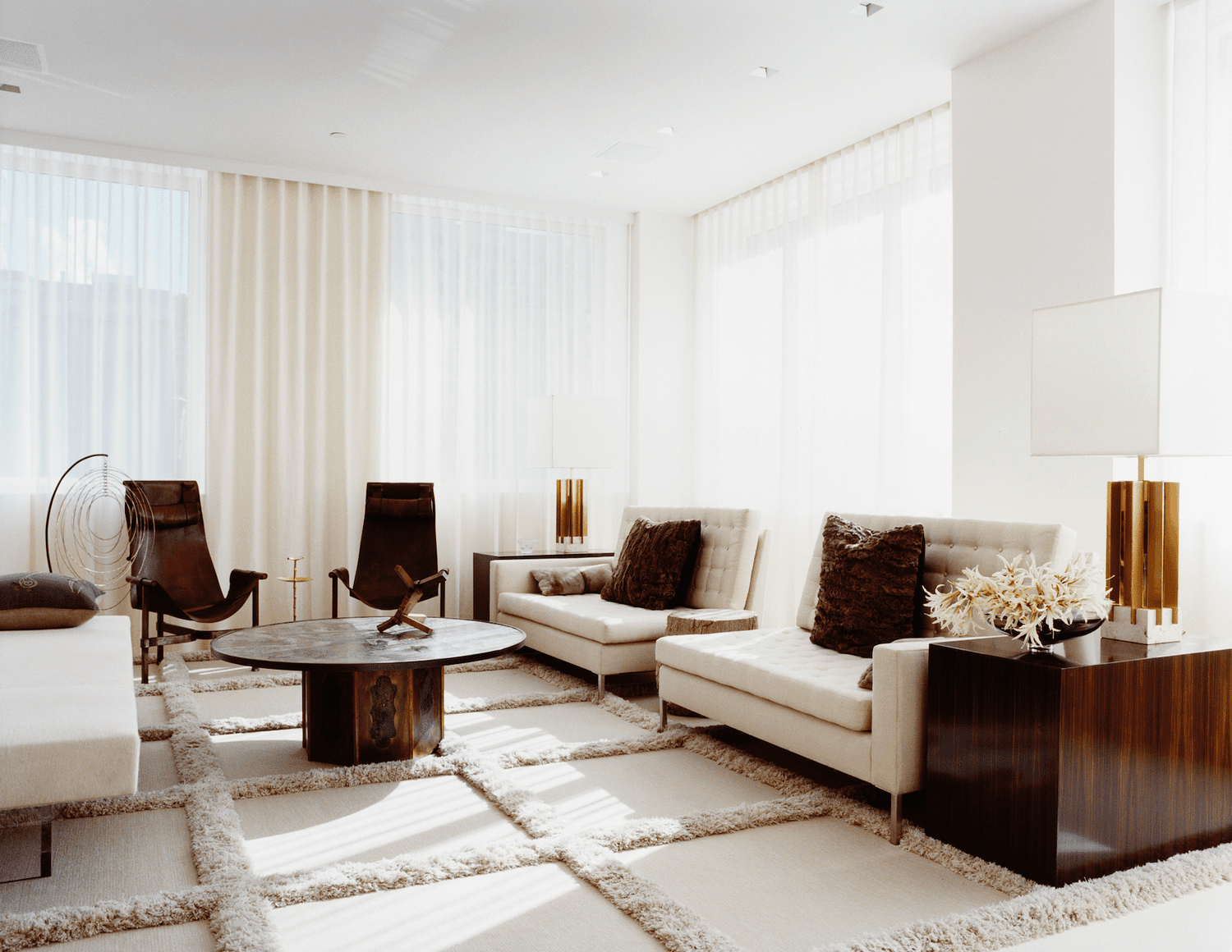 salon avec tapis texturé