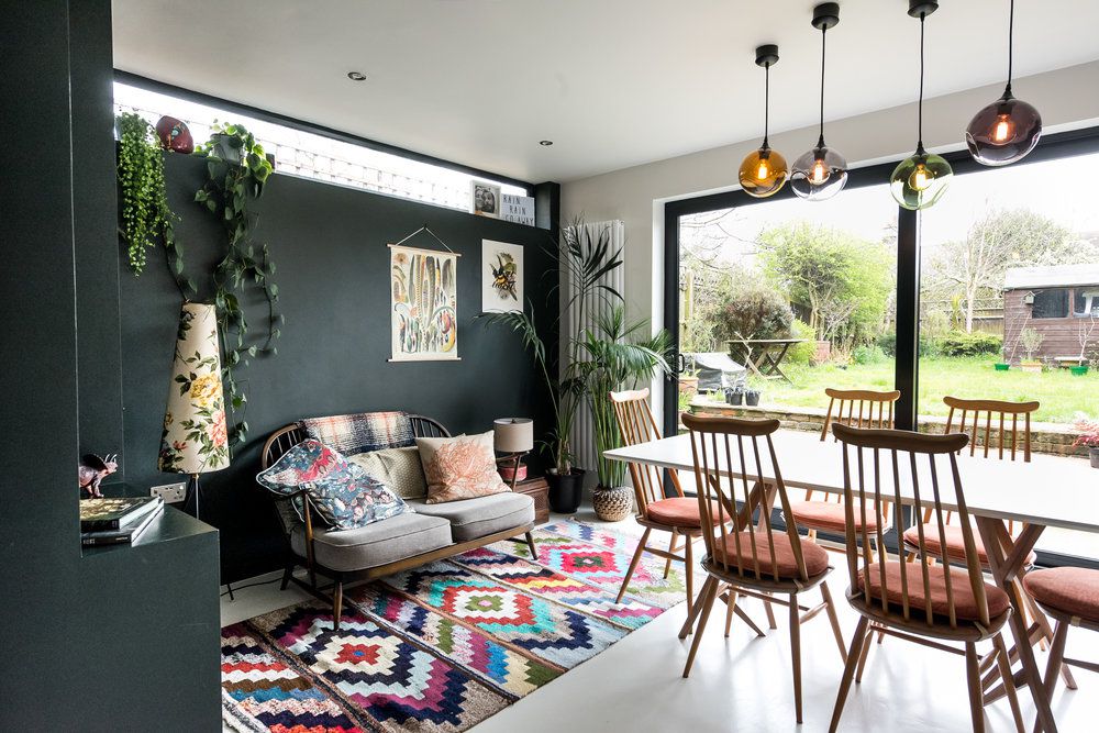 salle à manger boho colorée