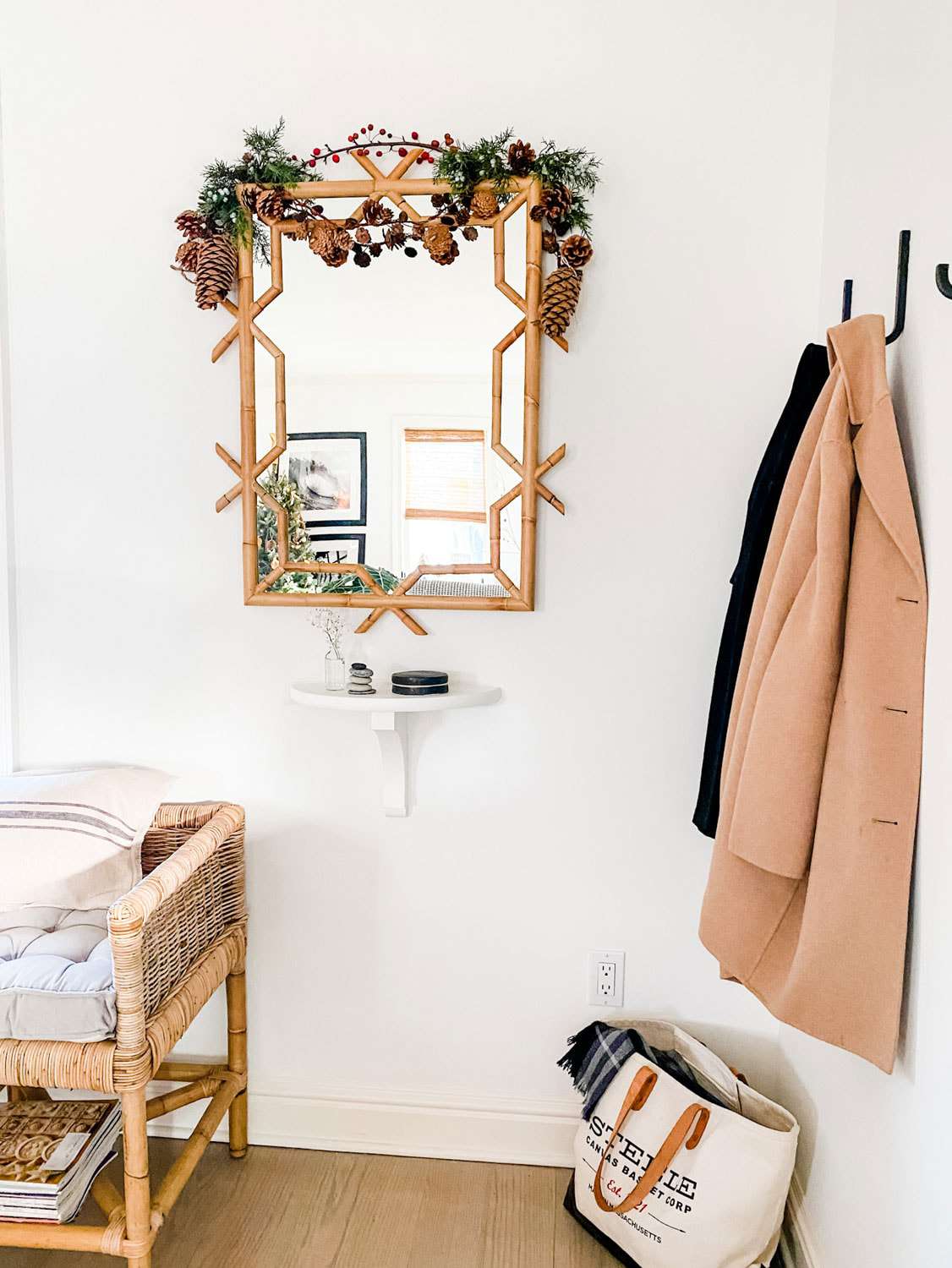 Décorations de miroir de couloir pour Noël