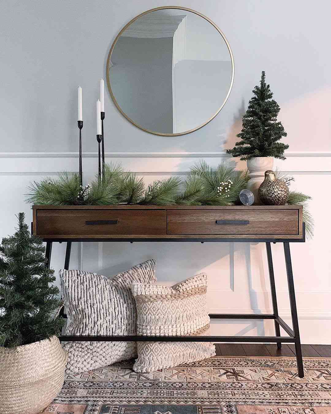 table console de couloir décoration de noël