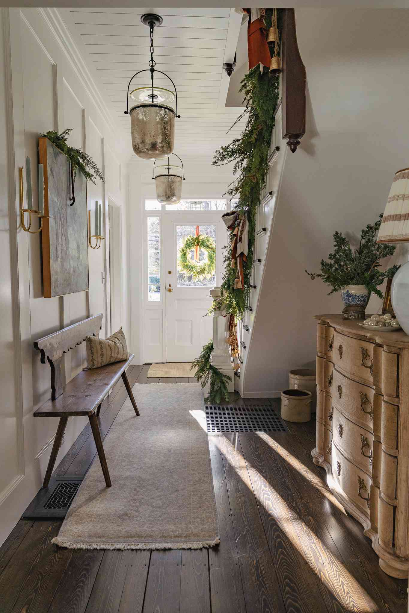 décorations de noël couloir de ferme