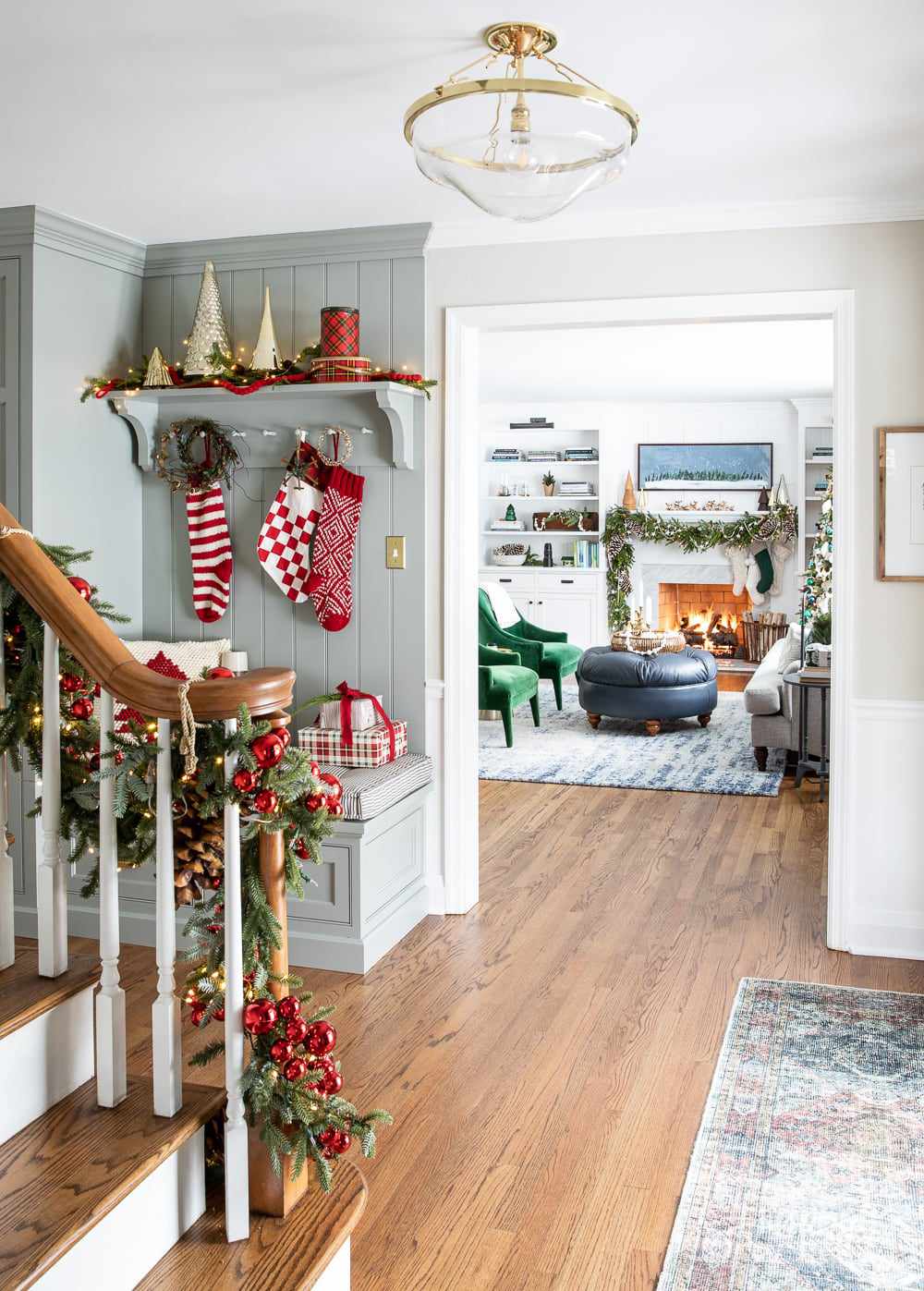 idées de décorations de Noël pour le couloir