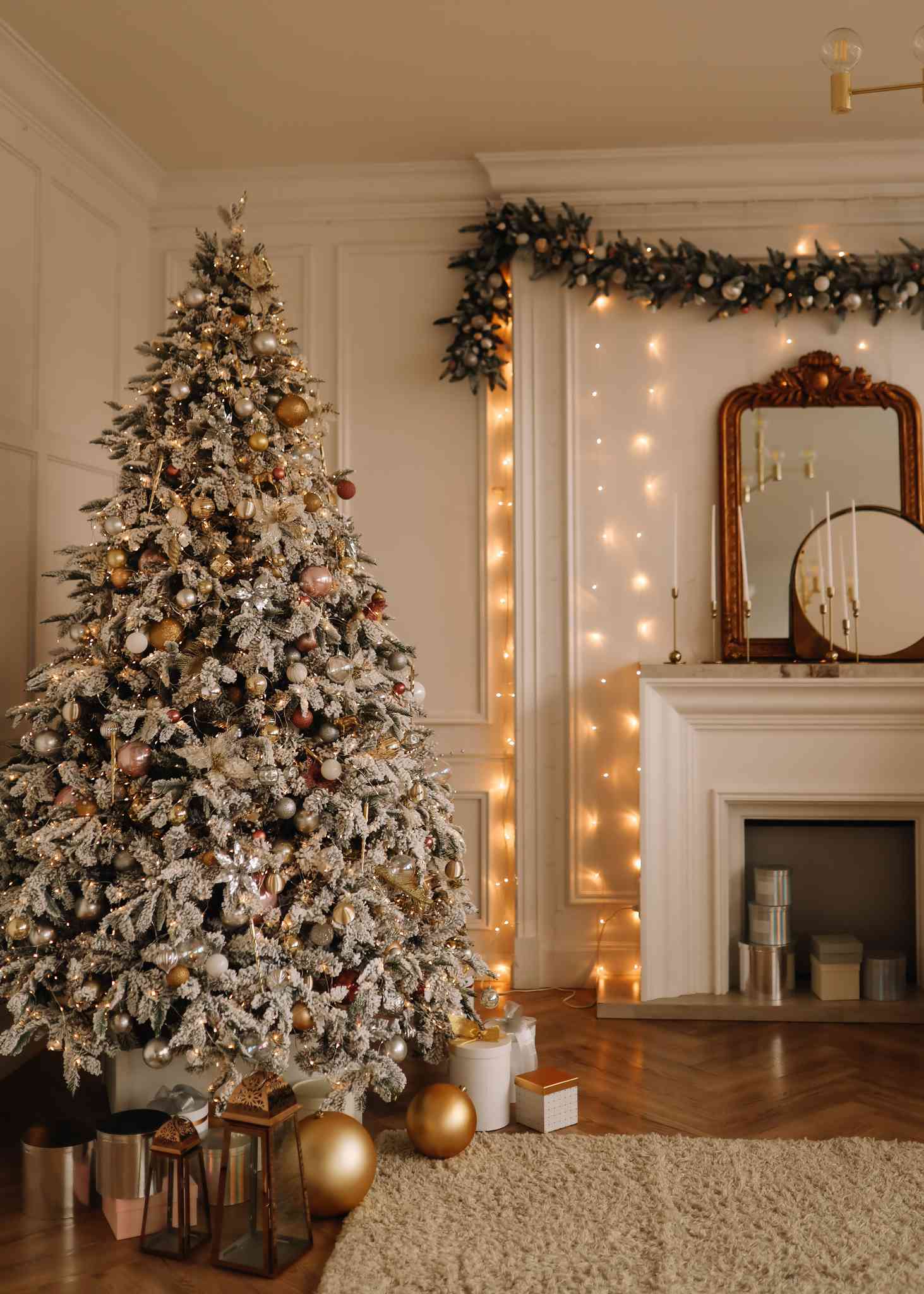 Sapin de Noël floqué