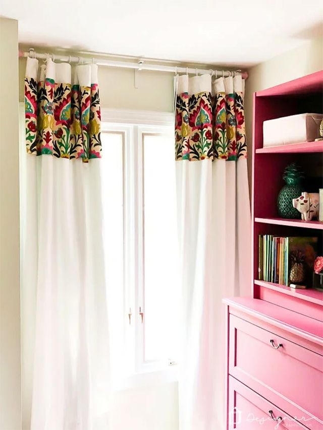 Rideaux blancs DIY avec un tissu floral