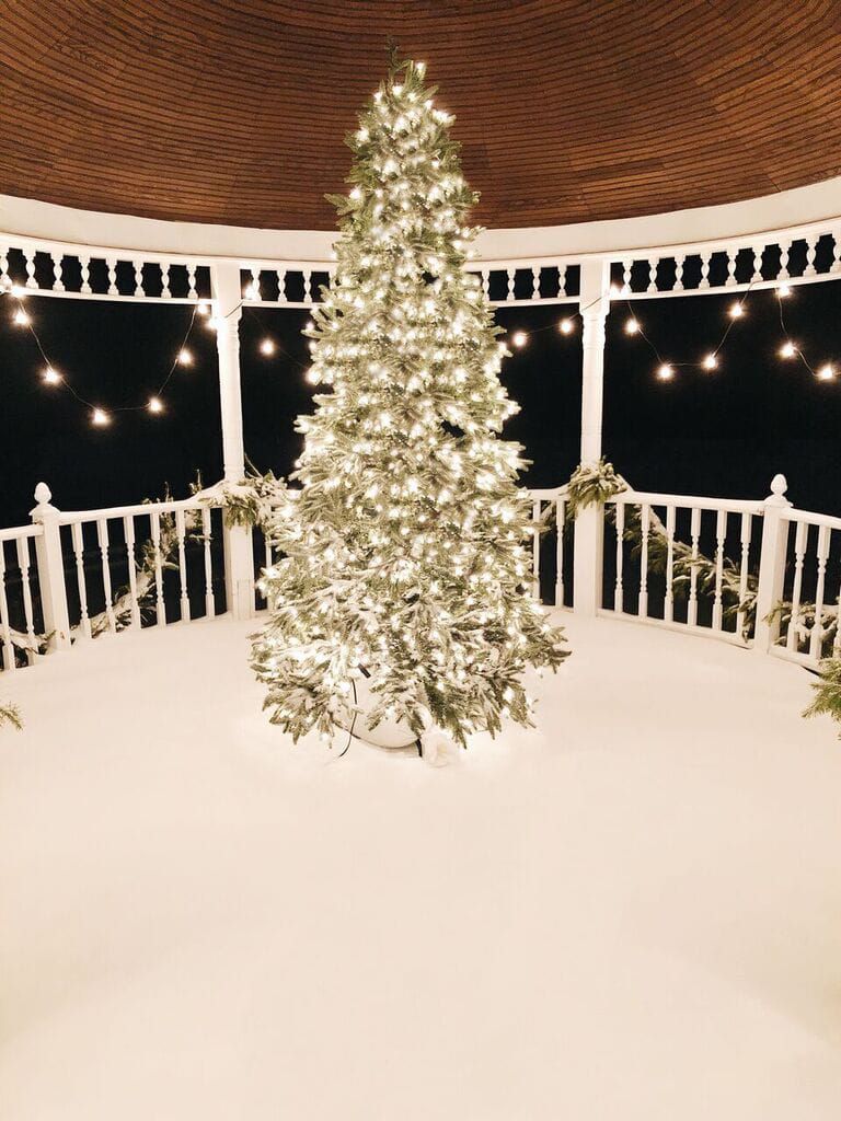 Idées de décoration pour un sapin de Noël en plein air