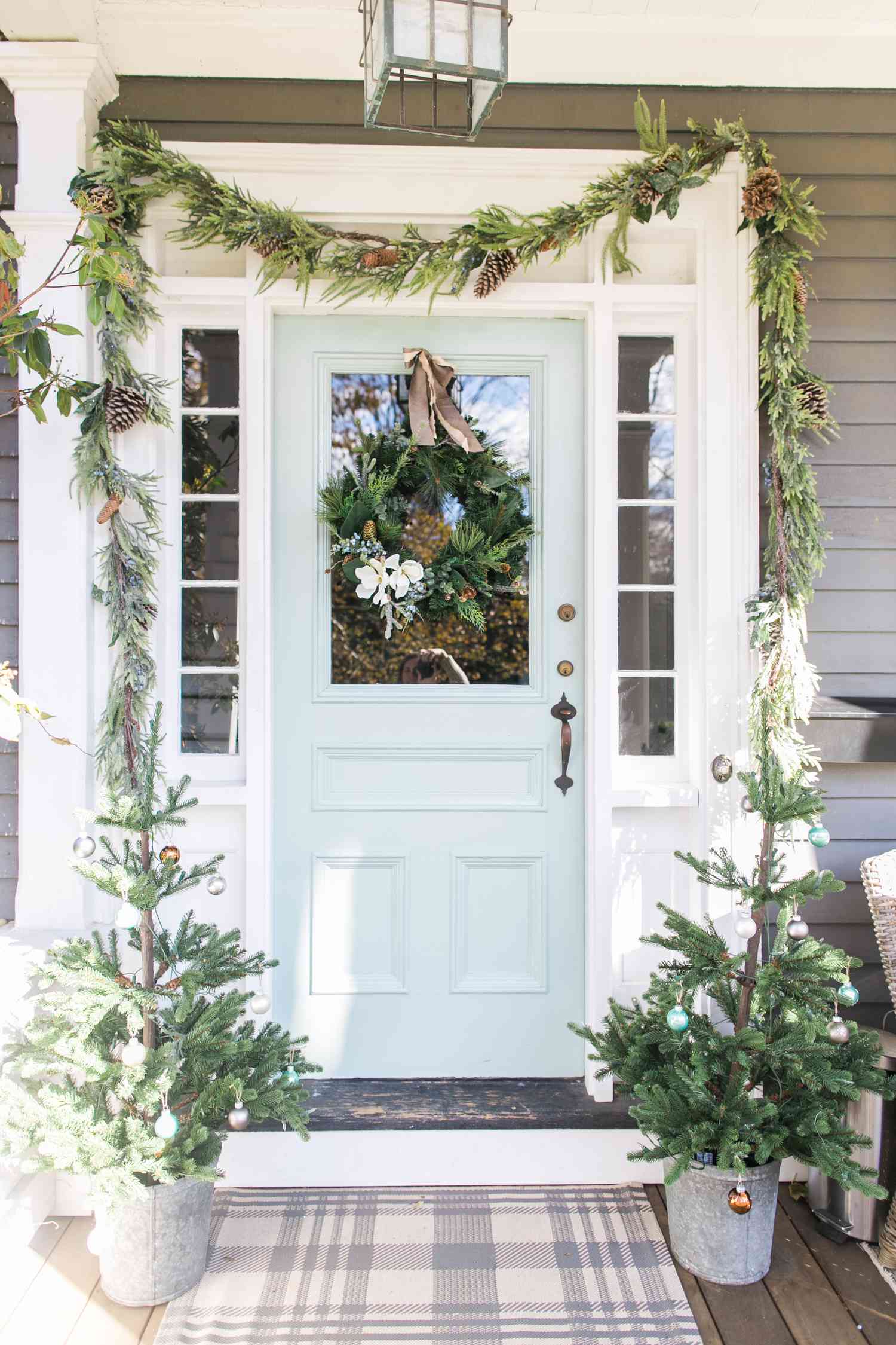 idées de décorations de Noël pour l'extérieur en bleu