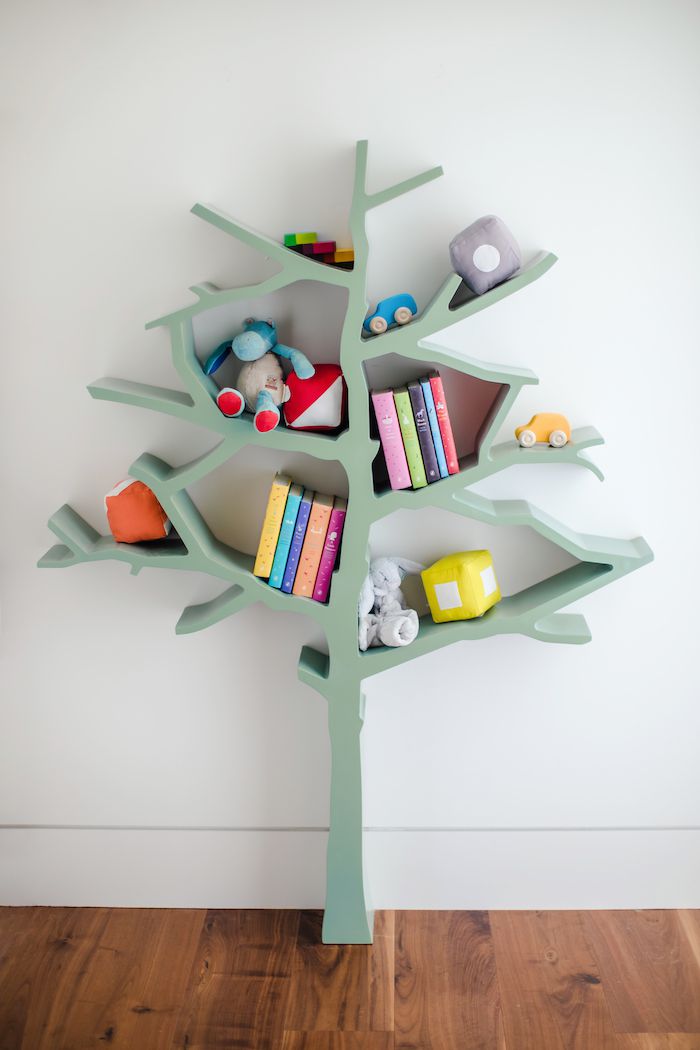 bibliothèque pour chambre d'enfant vert sauge