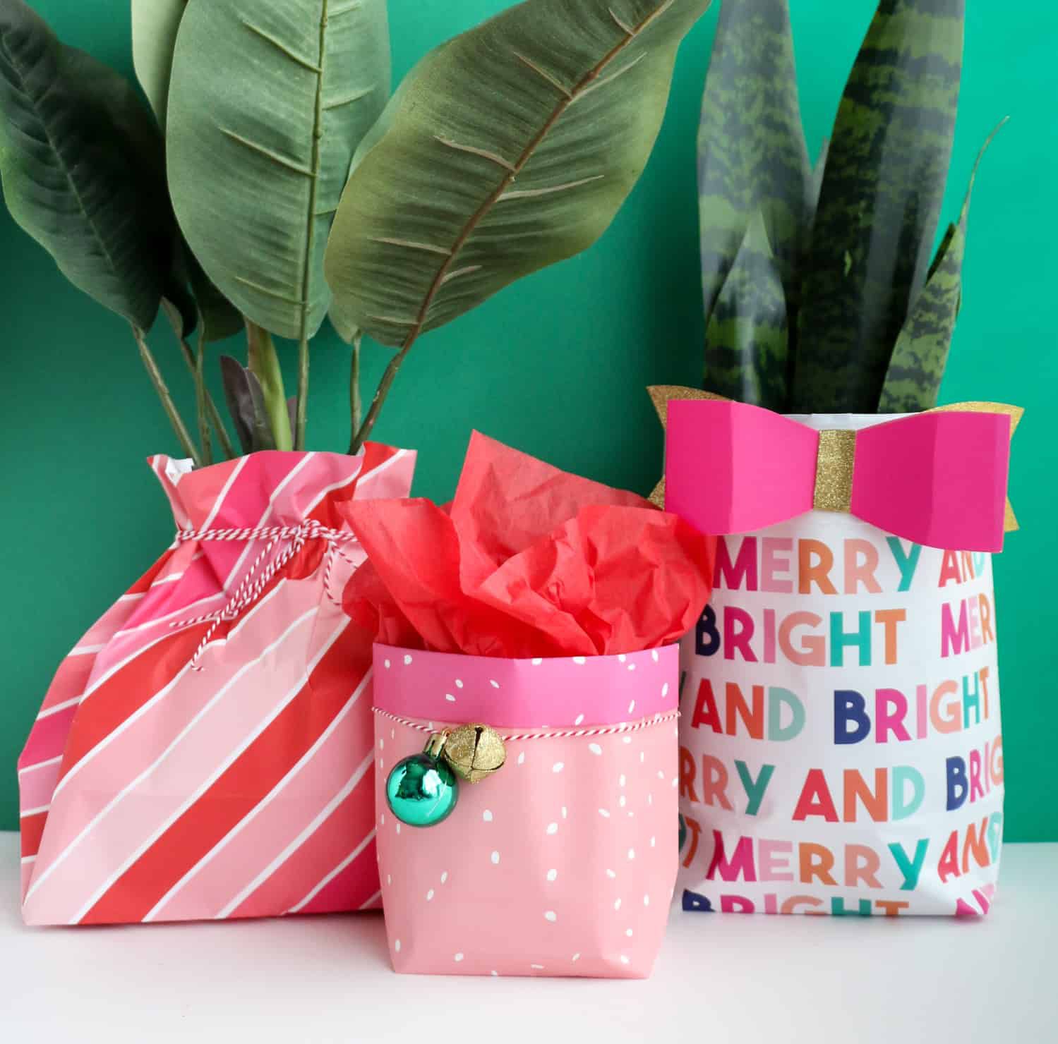 sacs cadeaux diy en papier d'emballage de noël