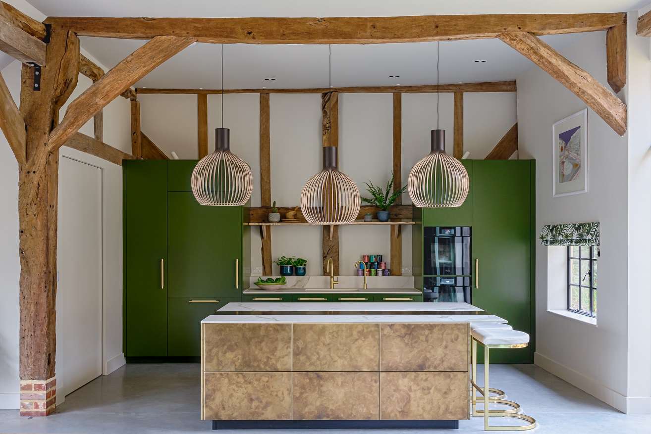 armoires de cuisine vert olive
