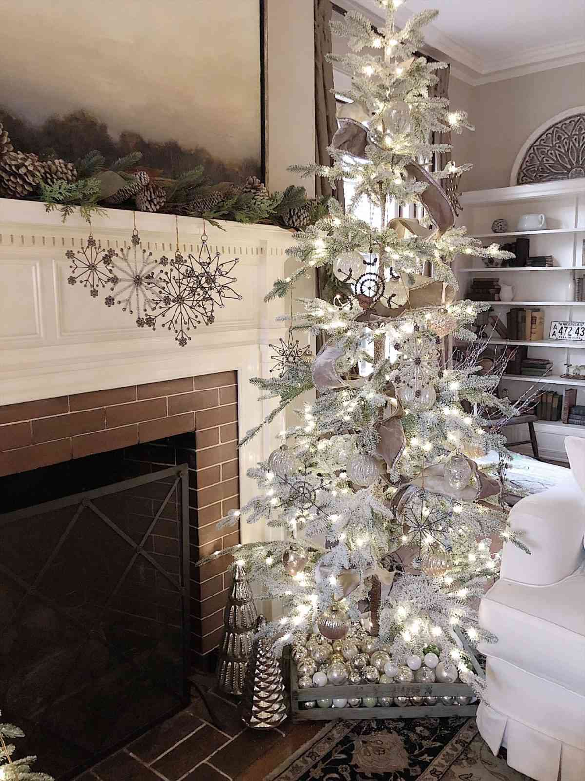 ruban velours platine pour arbre de noël