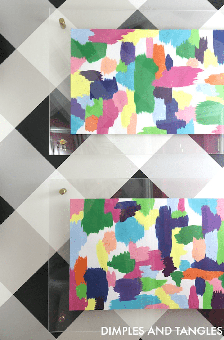 art abstrait diy dans un cadre en lucite