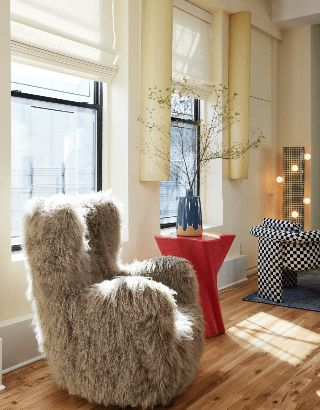 table d'appoint rouge peinte