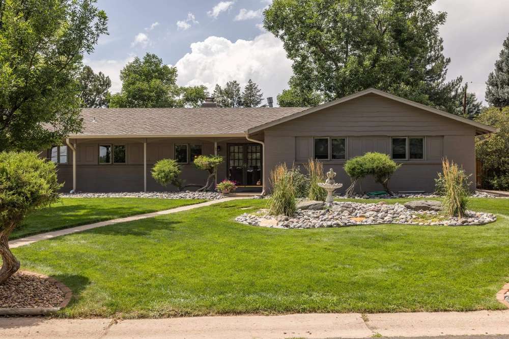 warm gray ranch house