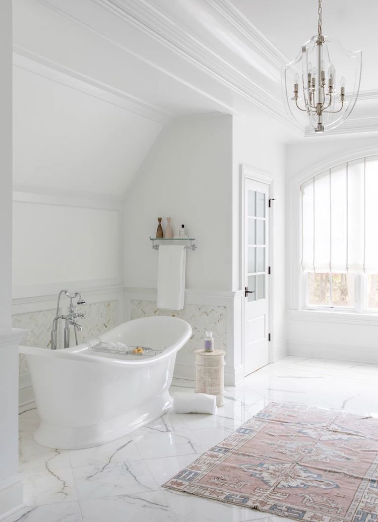 Tapis de salle de bain blanc